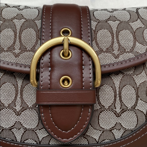 Coach Monogrammed Leather Crescent Shaped Underarm Bag - Picture 2 of 9